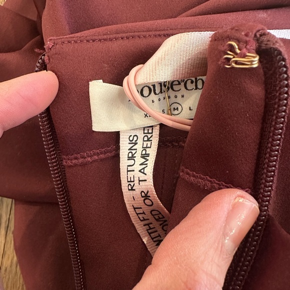 Morgan Burgundy Off the Shoulder Long Sleeve Corset Top House of CB - Picture 5 of 5